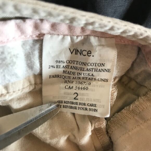 Vince Beige Tan Chino Rolled Hem Capri Work Pants 2 - Picture 4 of 7